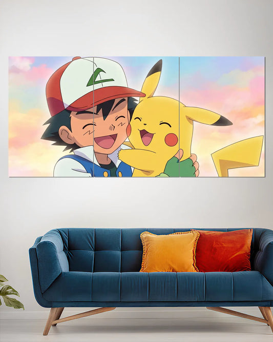Ash & Pikachu Friendship Split Wall