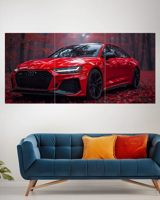 Audi RS6 Red Sports Car Split Wall