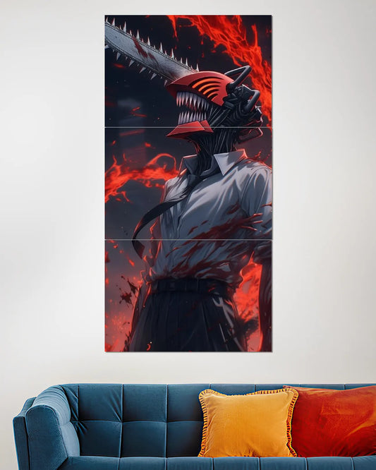 Chainsaw Man Denji Dark Fire Wall