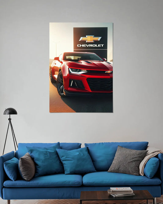Red Chevrolet Camaro Wall Poster