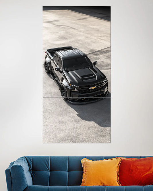 Black Chevrolet Silverado Split Wall