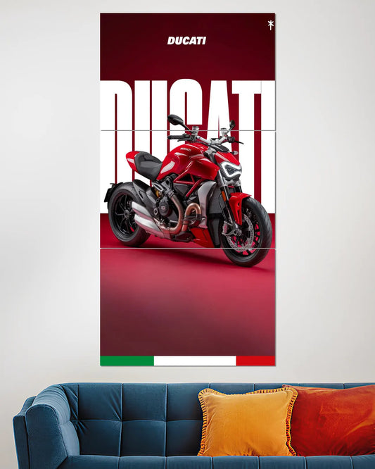 Ducati Italian Superbike Split Poster - Motorcycle Wall Art