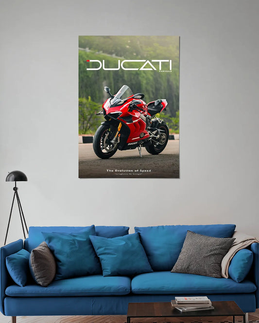 Ducati Panigale V4 S Red Superbike poster on Wall