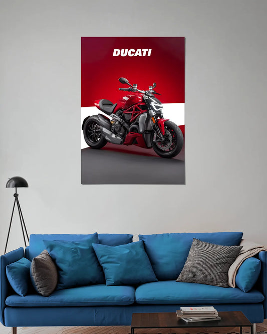 Ducati Streetfighter V4 Red Naked Bike poster on wall