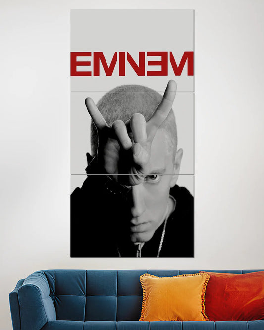 Eminem Black & White Split Wall art - Music Wall Art