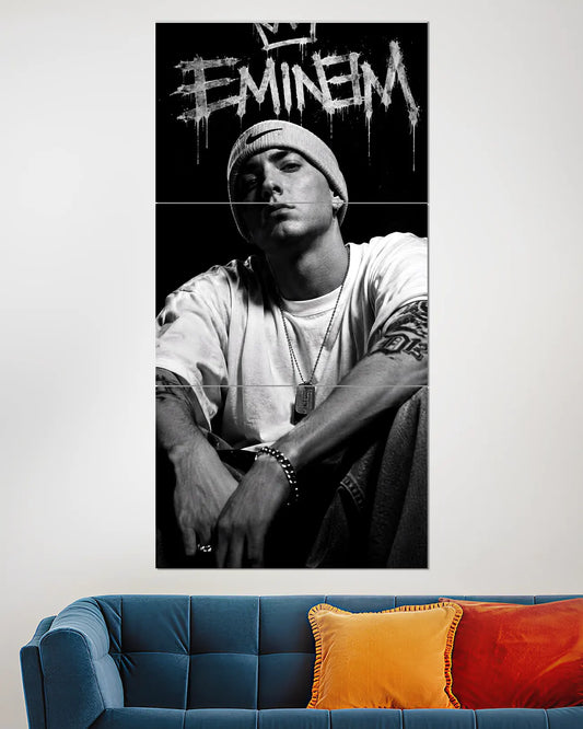 Eminem Slim Shady Black & White Split poster