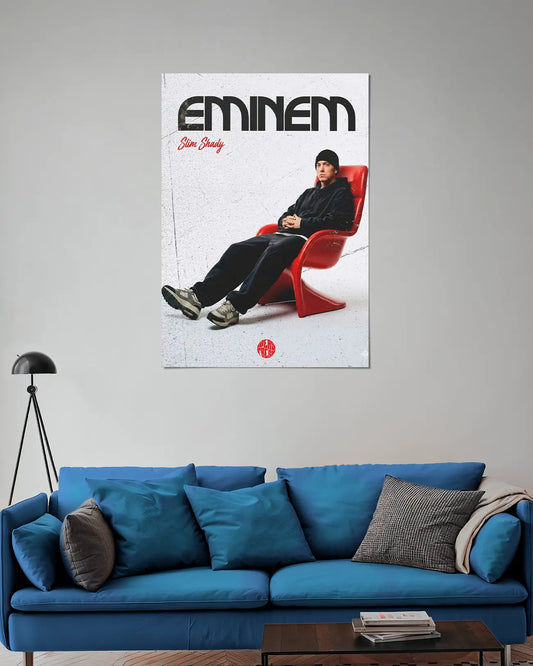 Eminem Slim Shady Red Chair Wall Poster - Music Wall Art