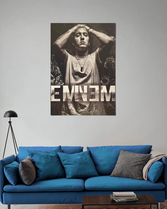 Eminem Vintage Black & White poster on Wall