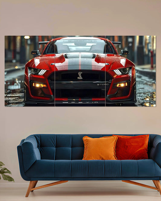 Red Ford Shelby GT500 Split Wall Poster