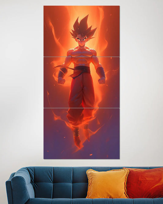 Goku Power Aura Split Wall Poster | Dragon Ball Wall Art