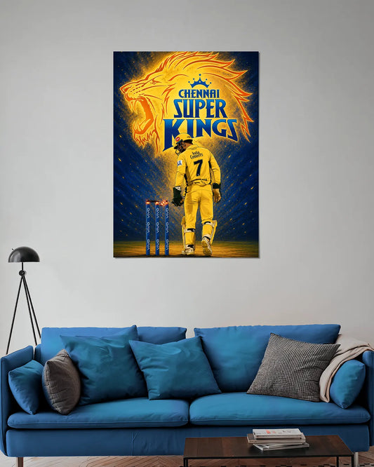 MS Dhoni CSK Wall Poster | Captain Cool
