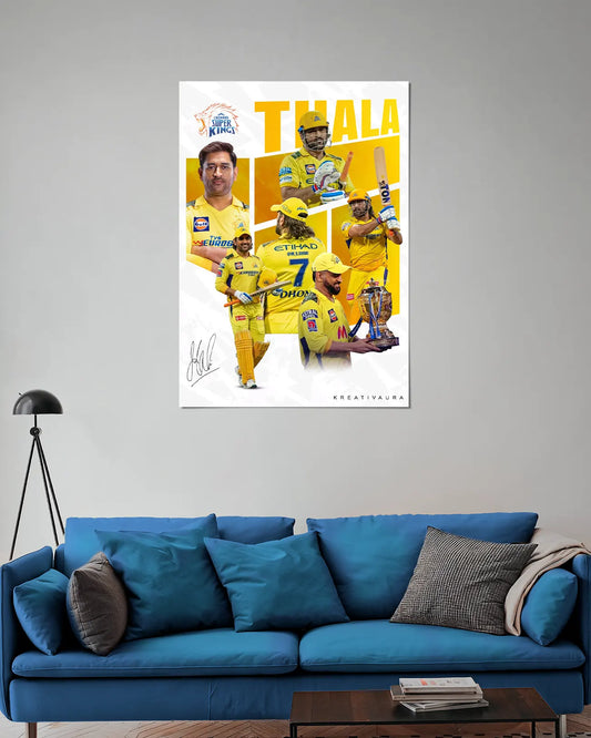 MS Dhoni Chennai Super Kings CSK Wall