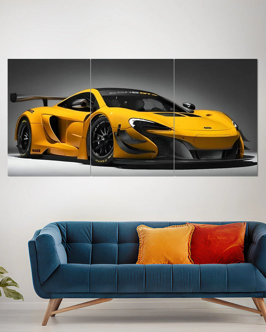 McLaren 720S Yellow Split Wall Poster
