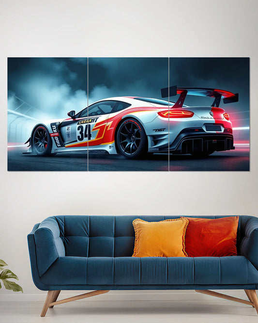 Toyota GR Supra GT4 White Racing Car