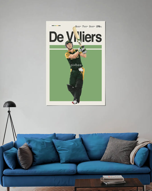 AB de Villiers Cricket Wall Poster