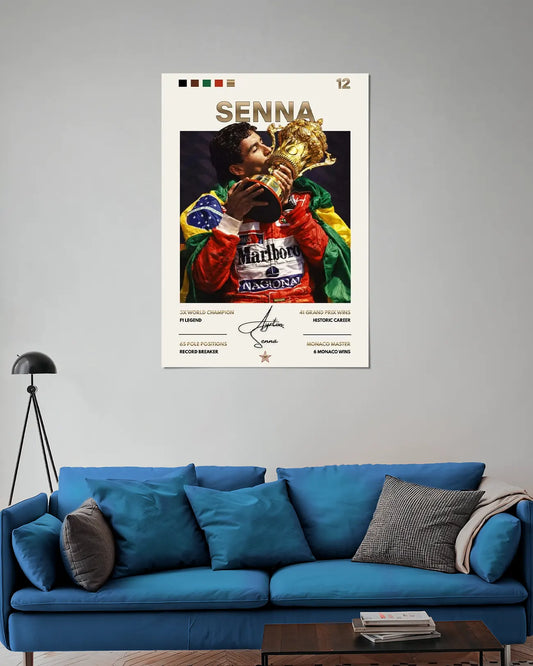 Ayrton Senna Formula 1 Champion Wall
