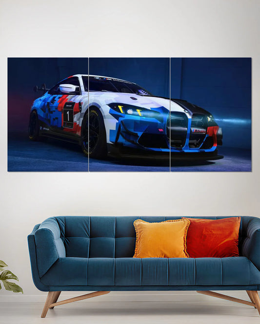 BMW M4 GT3 Blue Racing Split Wall