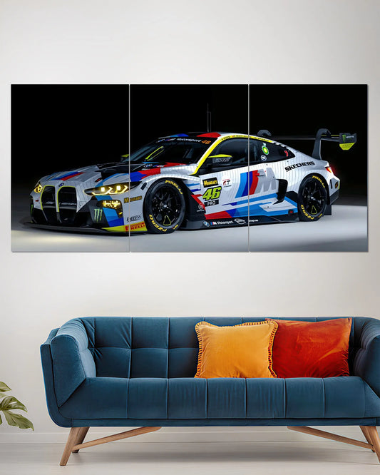 BMW M4 GT3 Racing Split Wall Poster