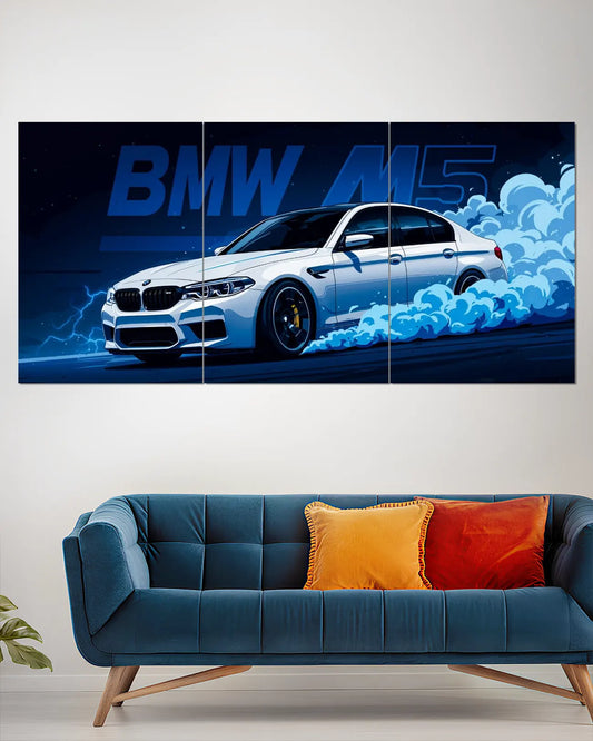 BMW M5 Split Wall Poster | BMW M5 Blue