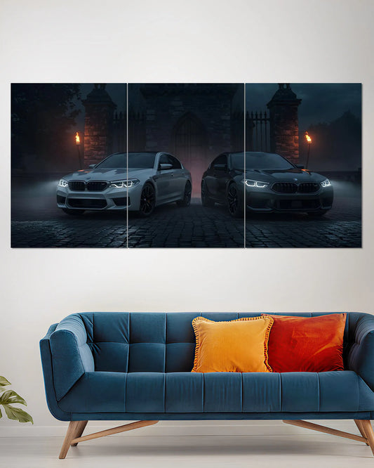 BMW M4 Twin Cars Split Wall Poster