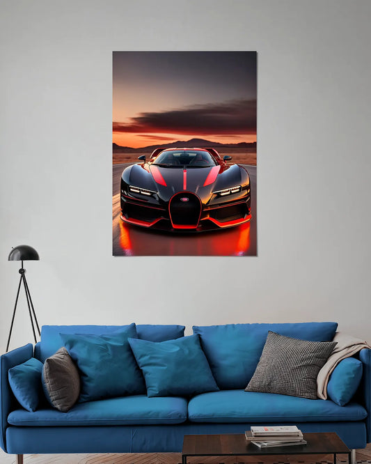 Bugatti Chiron Wall Poster | Black &