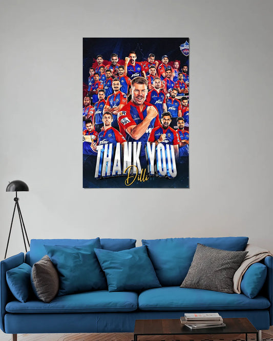 Delhi Capitals IPL Cricket Wall Poster