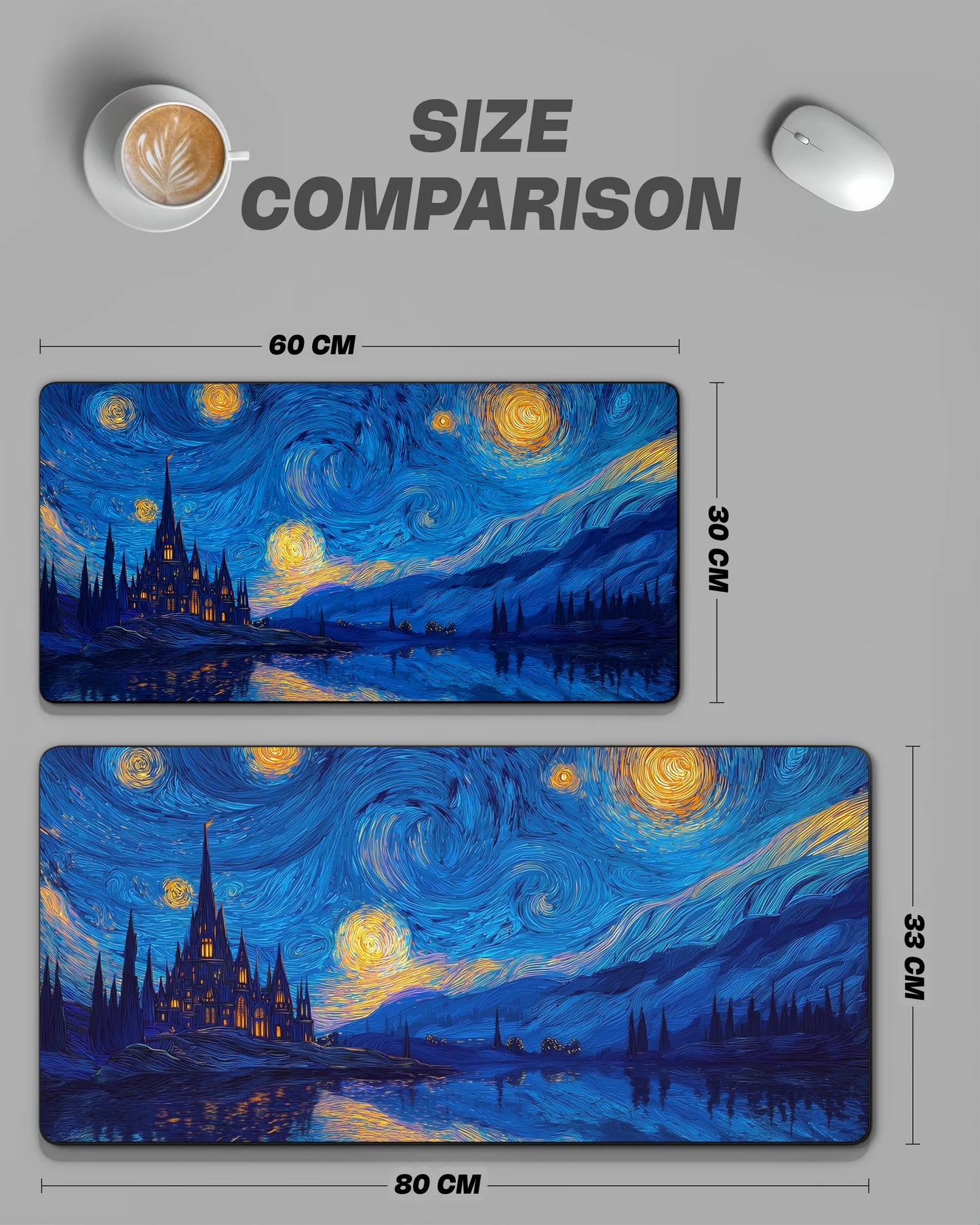 Starry Night Desk Mat | Gaming & Office Mouse Pad