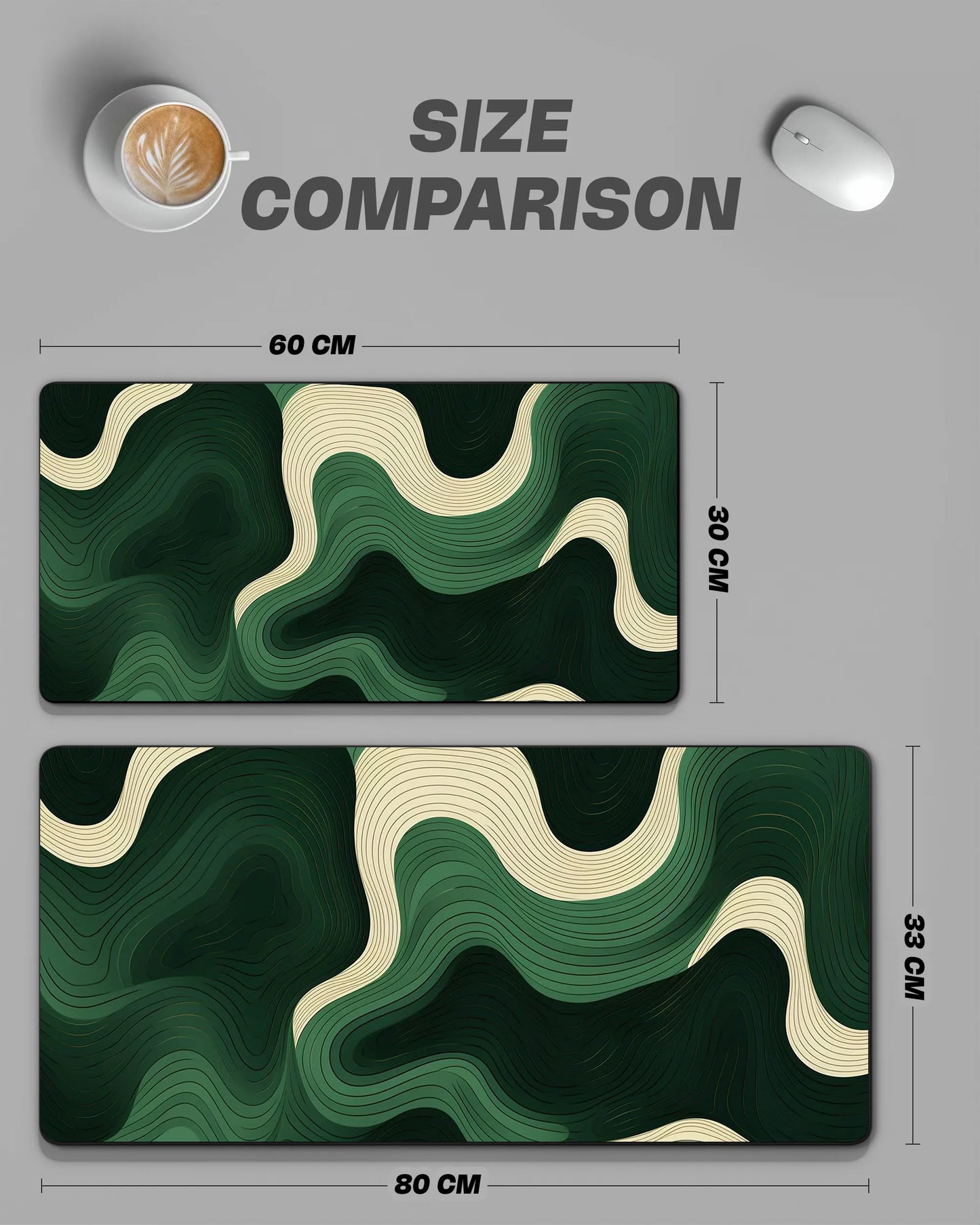 Abstract Green Desk Mat | Aesthetic Gaming & Office Mouse Pad