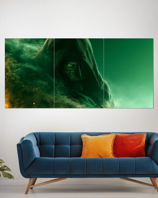 Doctor Doom Hooded Green Armor Cinematic Split Wall Poster | Marvel Wall Art