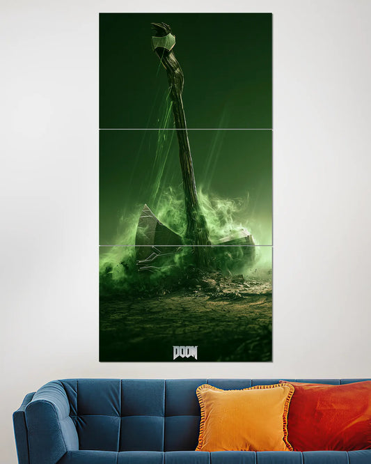 Doctor Doom Stormbreaker Green Smoke Split Wall Poster | Marvel Wall Art