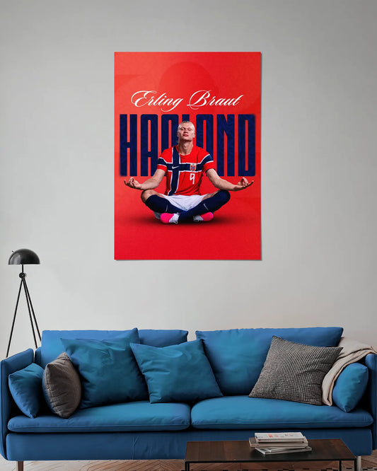 Erling Braut Haaland Meditation poster on wall