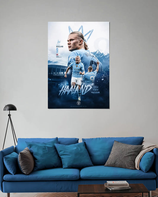 Erling Haaland Manchester City Football wall art poster
