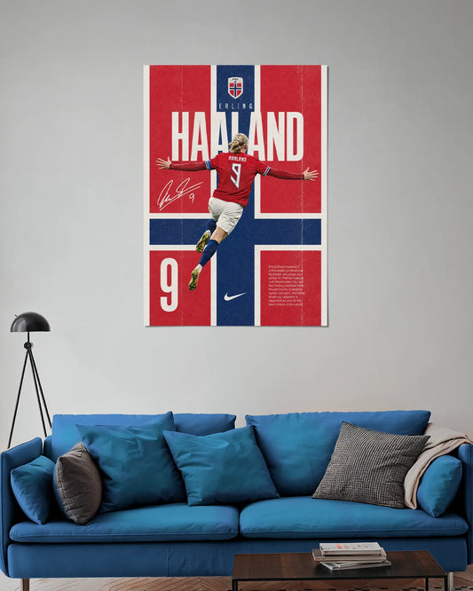 Erling Haaland Norway Football legend poster on Wall