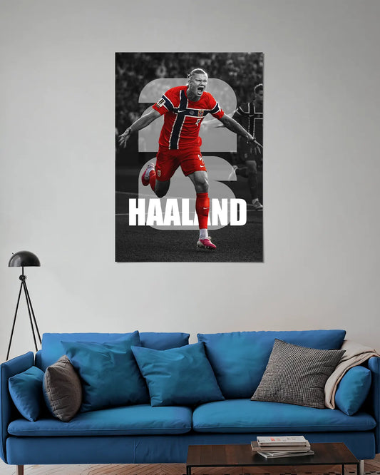 Erling Haaland Norway Striker Football poster on wall