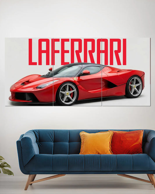 Ferrari LaFerrari Red Split Wall Poster | Iconic Italian Hypercar Art
