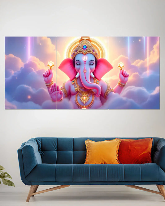 Divine Lord Ganesha Split Wall Poster