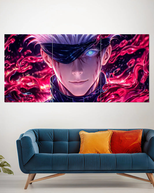 Satoru Gojo Limitless Awakening Split Wall Poster