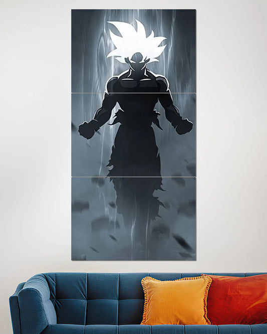 Goku Ultra Instinct White Hair Split Wall Poster | Dragon Ball Art