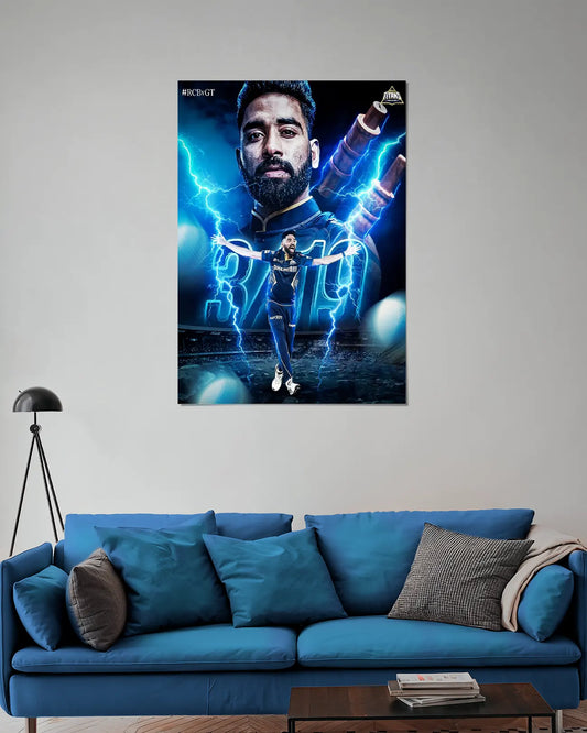 Gujarat Titans Cricket Wall Poster | Mohammed Siraj Wall Art