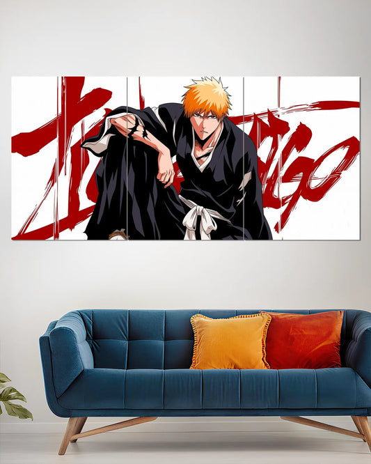 Ichigo Kurosaki Split Wall Poster | Bleach Shinigami Anime Wall Art