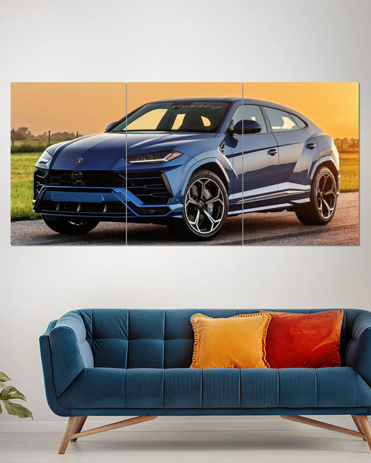 Lamborghini Urus Blue Split Wall Poster