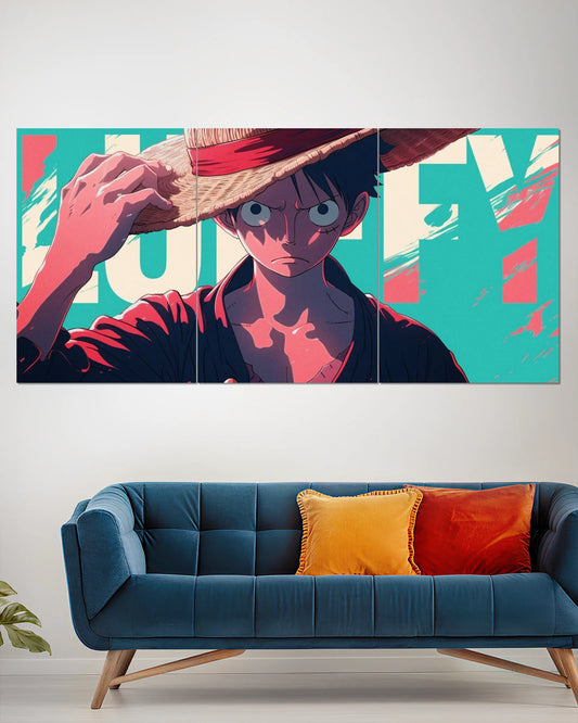 Luffy Straw Hat Split Wall Poster | One