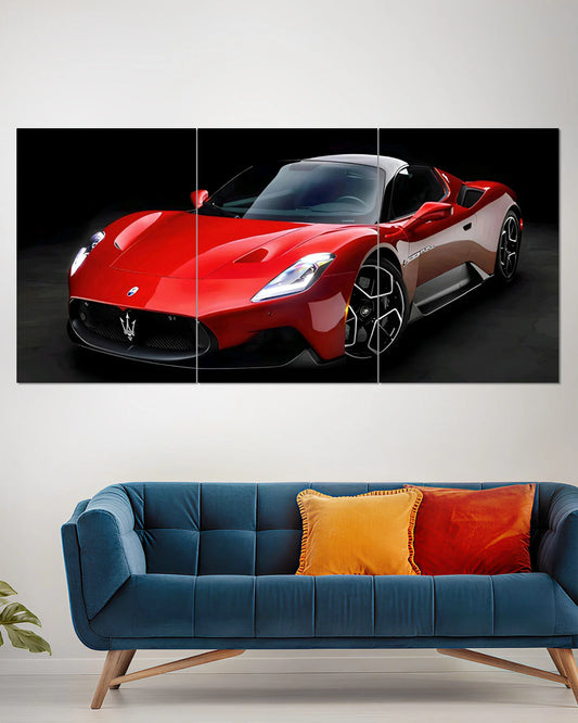 Maserati MC20 Split Wall Poster – Red