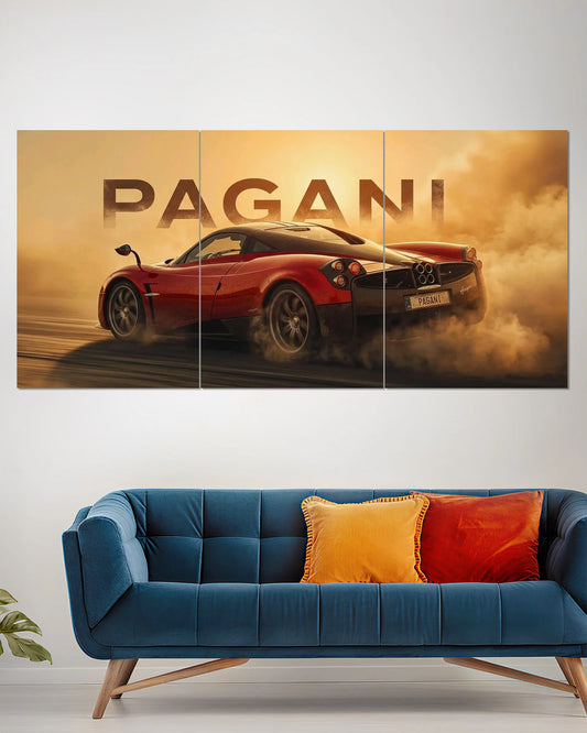 Pagani Huayra Red Split Wall Poster