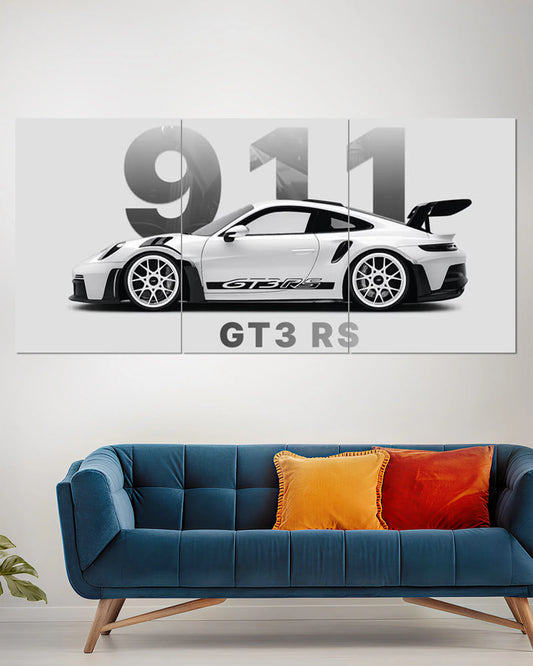 Porsche 911 GT3 RS White Side Profile