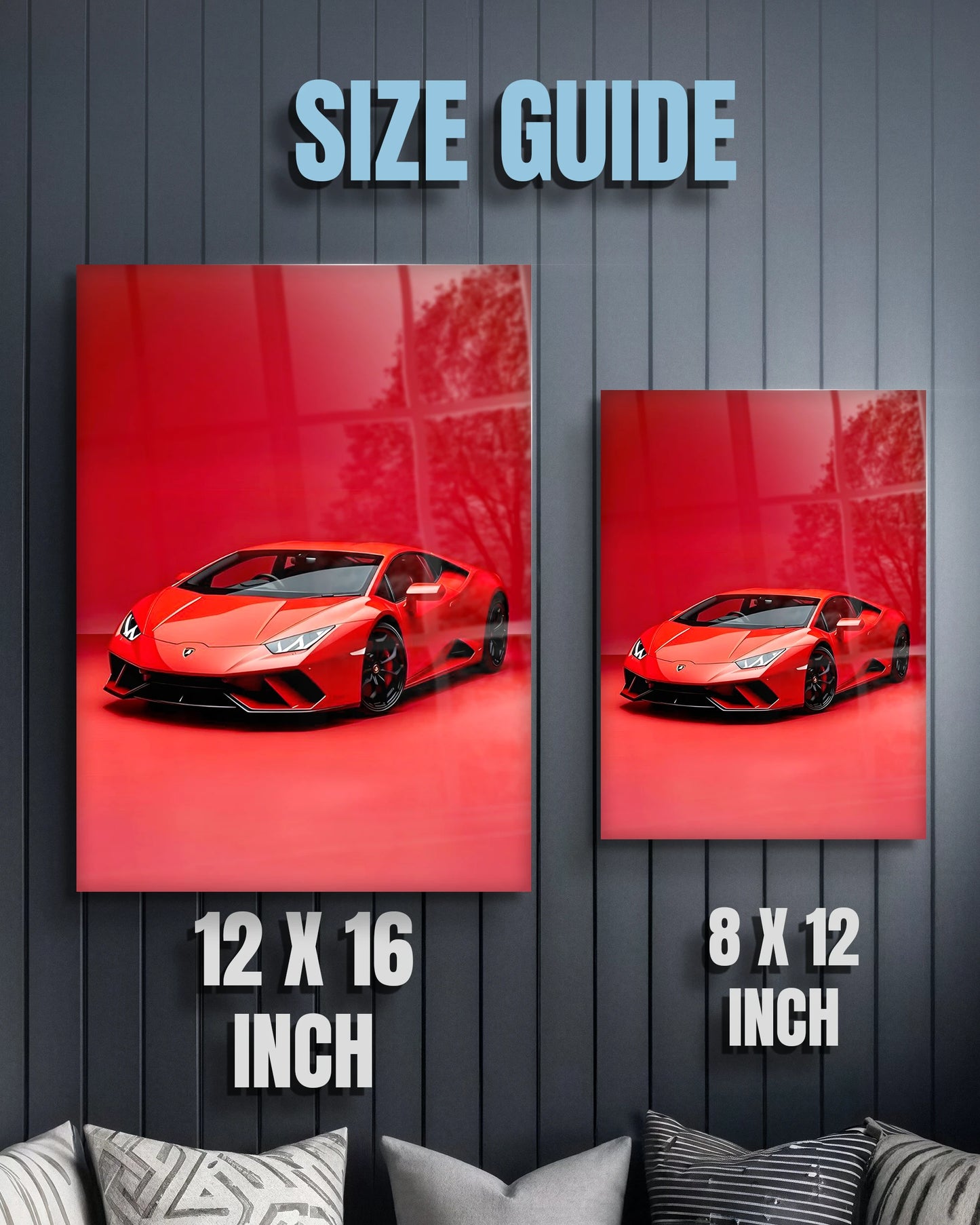 Red Supercar Wall Art | Metal Poster