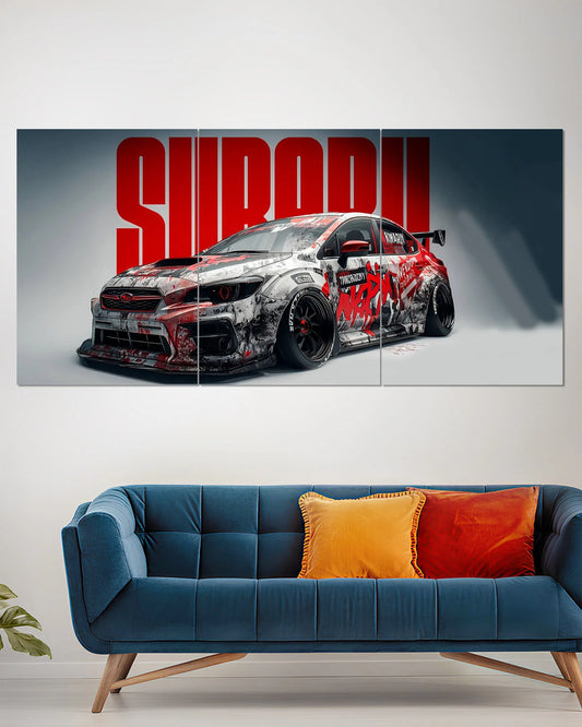 Subaru WRX STI Red Black Modified Rally