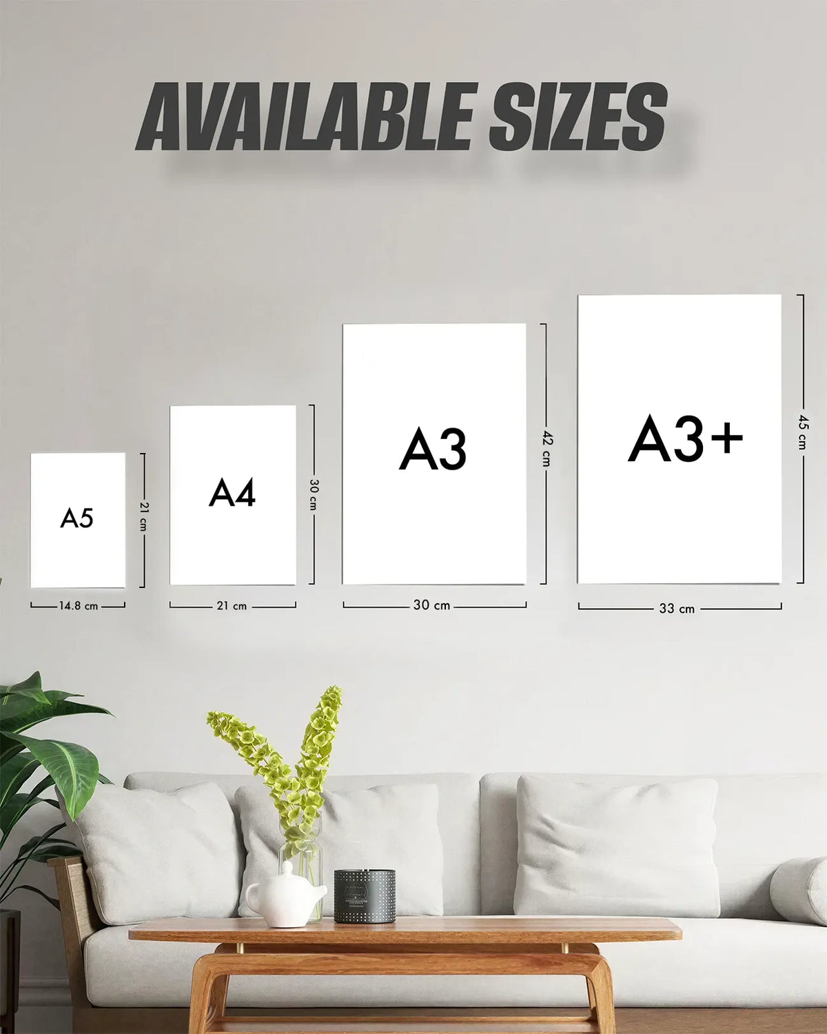 Available Size Guide - Posteraa