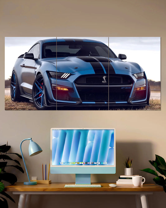 Ford Mustang GT500 Split Wall Poster | Muscle Car Wall Art