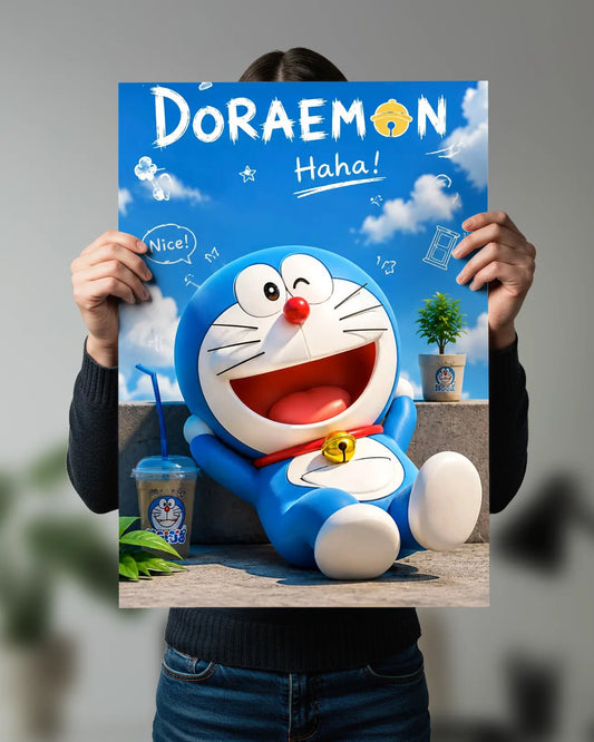 Doraemon Happy Vibes Wall Poster | Cute Doraemon Anime Wall Art